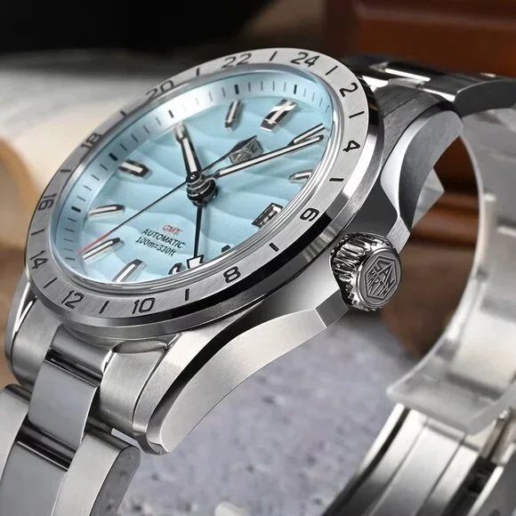 San Martin New 39mm Luxury Men’s Business Dress GMT Watch - Picture 2 of 9